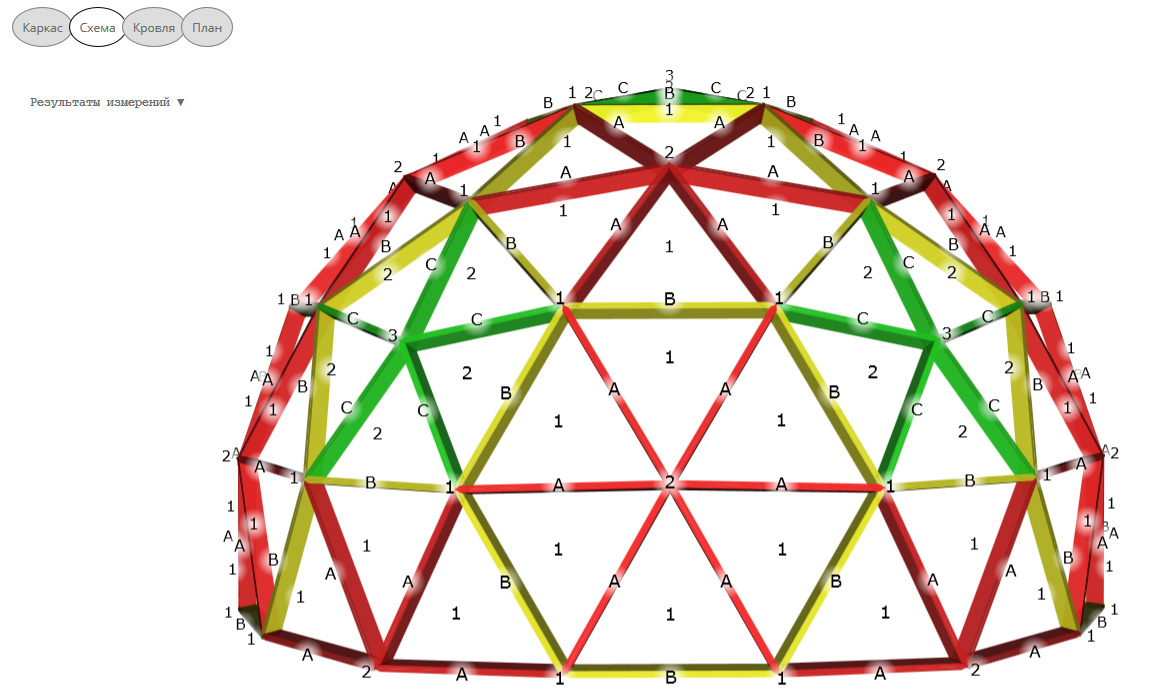 Инструкция к калькулятору для расчёта купольной крыши и купольного дома